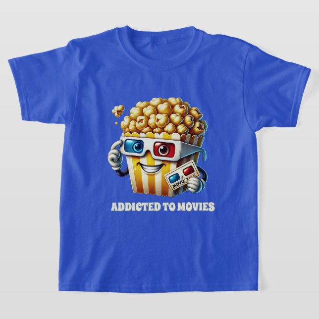 Camiseta Pipoca de viciado em cinema engraçado (Postura )