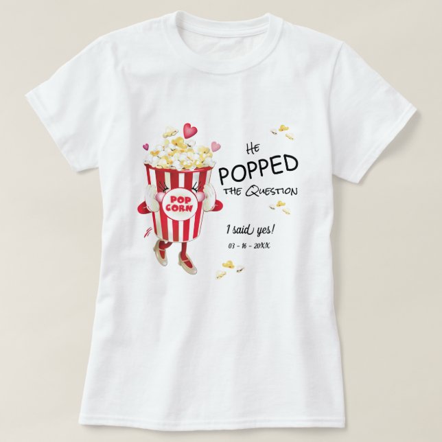 Camiseta Pipoca do Pedido de Casamento  (Frente do Design)