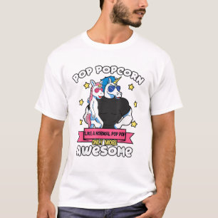 Camiseta Pipoca Pop 1 Criança Dia dos Pais Pop Pop Unicórni