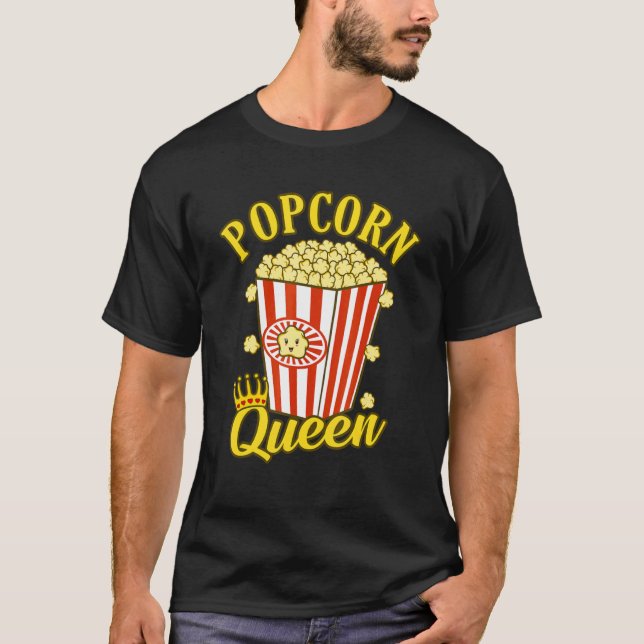 Camiseta Pipoca Rainha Popcorns Gráfico de Comida (Frente)