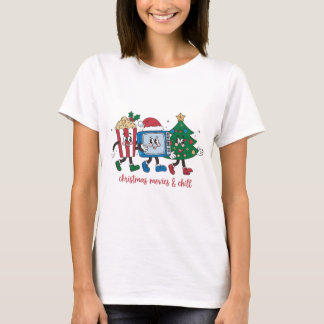 Camiseta Pipoca, Telly, Árvore, Filmes de Natal e Enchiment