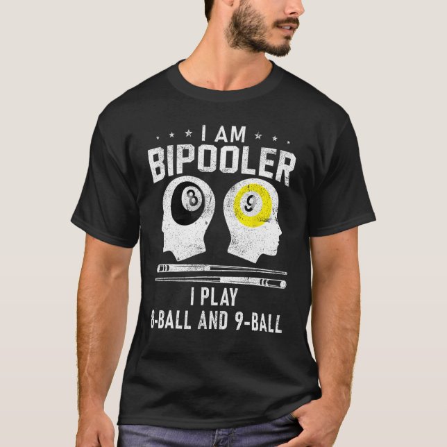 Camiseta Pipooler Pool Player Pool Cool Billiards 8 and 9 B (Frente)