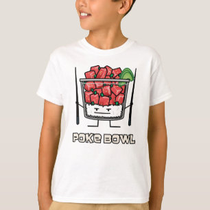 Camiseta Pique o aku dos chopsticks da salada dos peixes