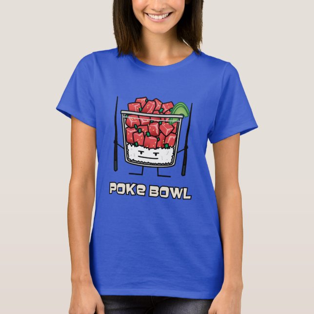 Camiseta Pique o aku dos chopsticks da salada dos peixes (Frente)