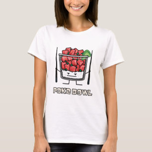 Camiseta Pique o aku dos chopsticks da salada dos peixes