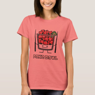 Camiseta Pique o aku dos chopsticks da salada dos peixes
