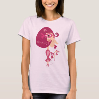 Camiseta Pique-o fita cor-de-rosa