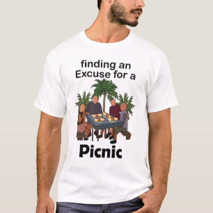 Camiseta Piquenique Encontrando Uma Desculpa Para Uma Festa