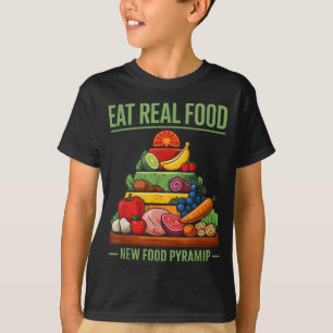 Camiseta Pirâmide Alimentar Comida Real Design
