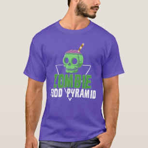 Camiseta Pirâmide Alimentar de Zumbi Dieta Equilibrada vint