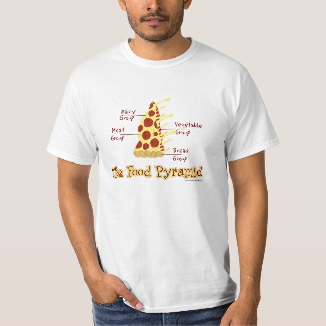 Camiseta Pirâmide da Comida da Pizza Engraçada (Frente)