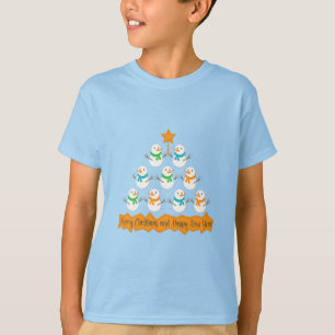 Camiseta Pirâmide de árvores de Natal feita de neve do xmas
