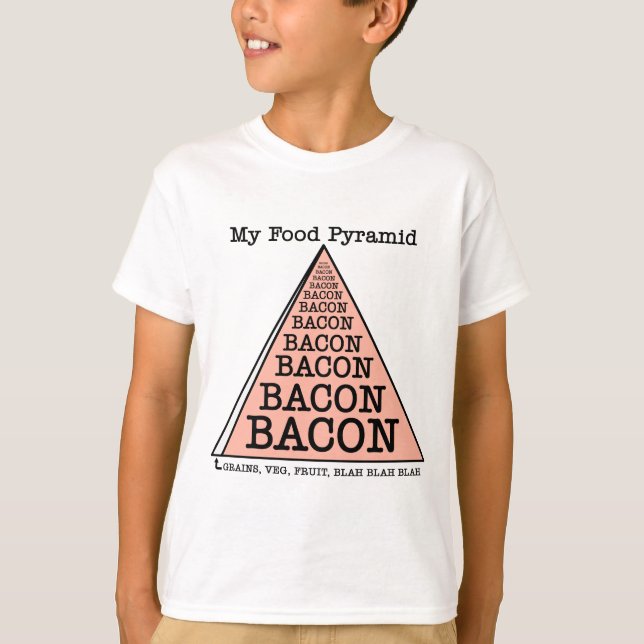 Camiseta Pirâmide de Comida Bacon (Frente)