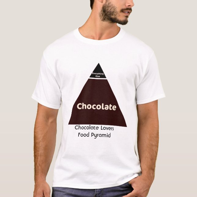 Camiseta Pirâmide de comida do chocolate (Frente)