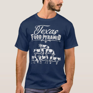 Camiseta Pirâmide de Comida do Texas Funny Cow Pirâmide