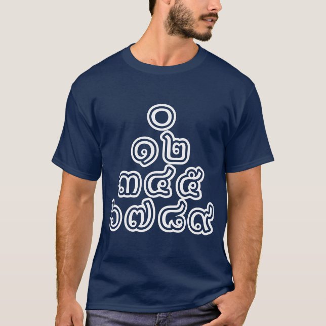 Camiseta Pirâmide de Números Tailandeses ♦ Escrita da Língu (Frente)