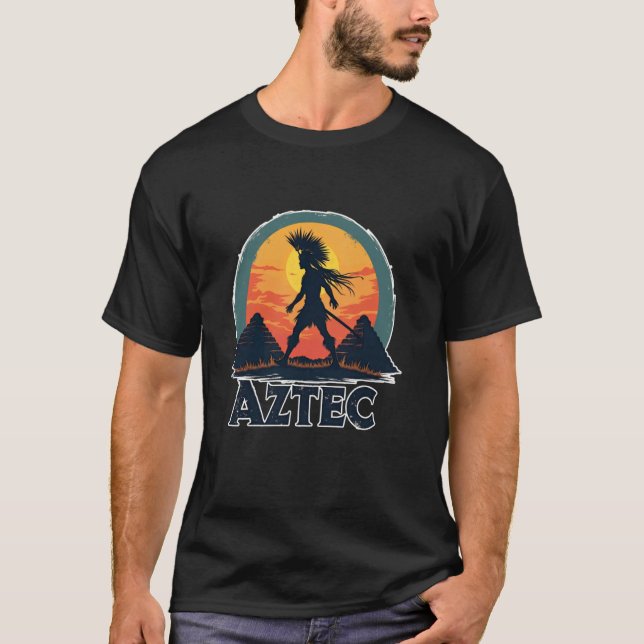 Camiseta Pirâmide do Guerreiro Asteca Sol (Frente)