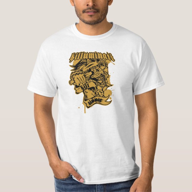 Camiseta Pirâmide do olho de Killuminati do hipster de (Frente)