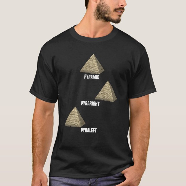 Camiseta Pirâmide Piraright Pyraleft Antigo Egito (Frente)