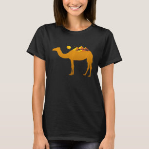 Camiseta Pirâmides Aves De Árvores Solares Em Camelo Do Des