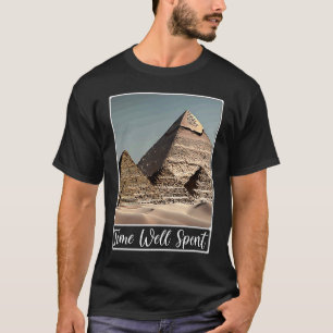 Camiseta Pirâmides de Giza Cairo, no Egito, bem gastas