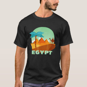 Camiseta Pirâmides do Egito Camel Palm Tree Souvenir