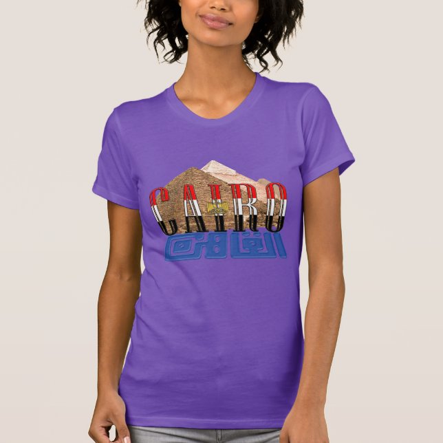 Camiseta Pirâmides do na moda Cairo Egypt (Frente)
