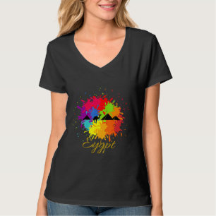 Camiseta Pirâmides Egípcias Camelam Antecedentes Coloridos