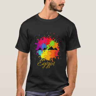 Camiseta Pirâmides Egípcias Camelam Antecedentes Coloridos