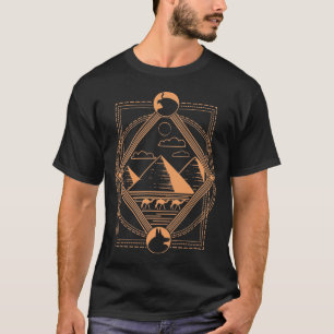 Camiseta Pirâmides Egípcias Camelos Anubis Horus Geometri
