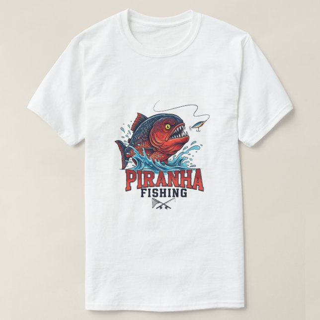 Camiseta Piranha Fishing Lover – Fierce Angler Design (Frente do Design)
