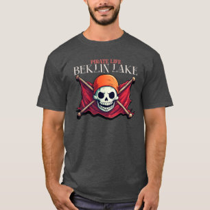 Camiseta Pirata a vida, o crânio e o sinalizador