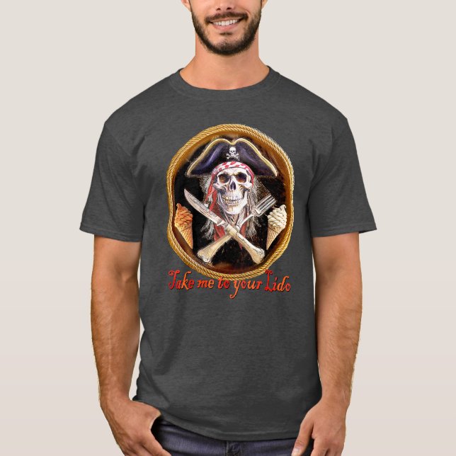 Camiseta Pirata com o Sorvete "Leve-me ao seu Lido" (Frente)