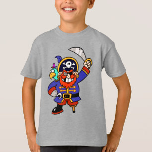 Camiseta Pirata Com Perna De Peg E Espada