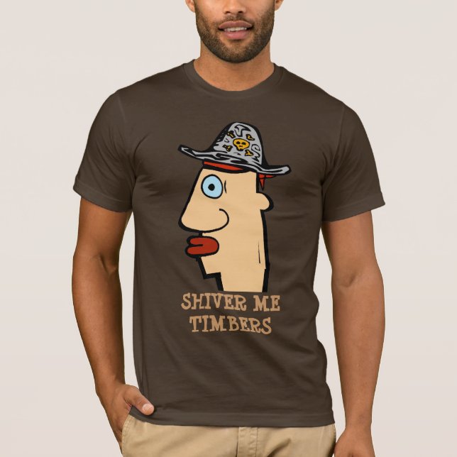 Camiseta Pirata cômica, editar texto, adicionar nome (Frente)