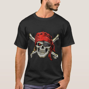 Camiseta Pirata Costume Skull E Crossbones Jolly Roger