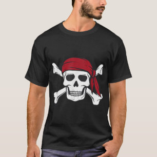 Camiseta Pirata Crânio Cruzado Homens Mulheres Menino do Di