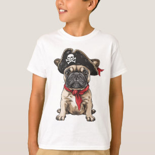 Camiseta Pirata - Crânio do Bulldog Francês