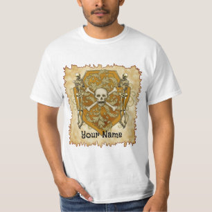 Camiseta Pirata Crânio Escudo