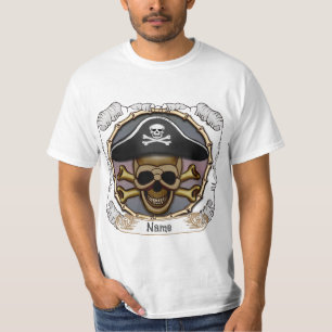 Camiseta Pirata da Caveira e Ossos Cruzados