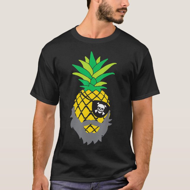 Camiseta Pirata de abacaxi, olho, piscina divertida, dois h (Frente)