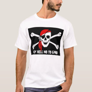 Camiseta Pirata de Anti-GMO, não, t-shirt