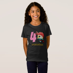 Camiseta Pirata de Festa de aniversário GIRL 4º Nome T-Shir