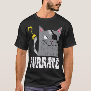 Camiseta Pirata de Gato Purrato Capitão Gatinho Mar de Pat
