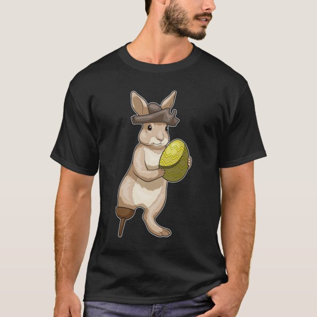 Camiseta Pirata de ovo de Páscoa de Páscoa Bunny (Frente)