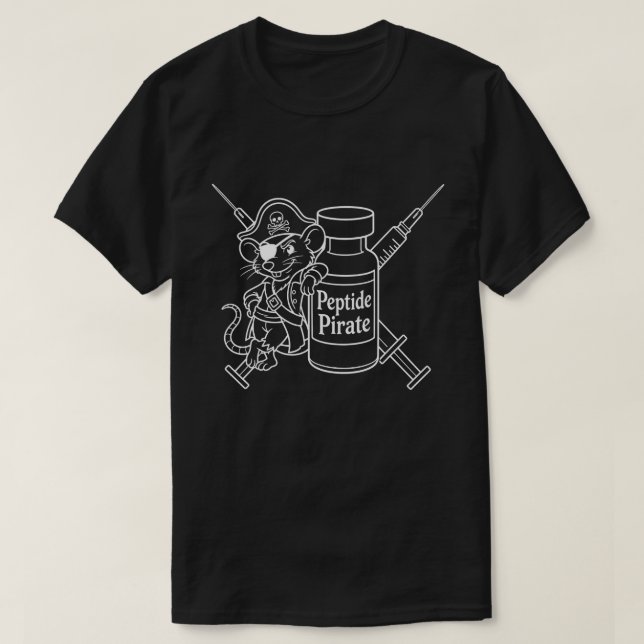 Camiseta Pirata de Peptídeo (Frente do Design)