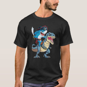 Camiseta Pirata De Tubarão Dinossauro T Rex T Jawsome Boys
