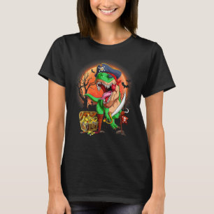 Camiseta Pirata Dinossauro Rex Jackolantern Assustador do H