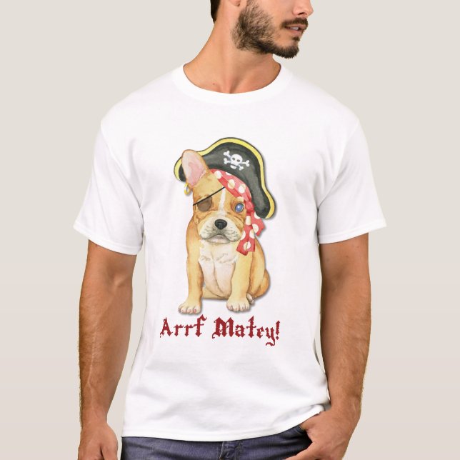 Camiseta Pirata do buldogue francês (Frente)
