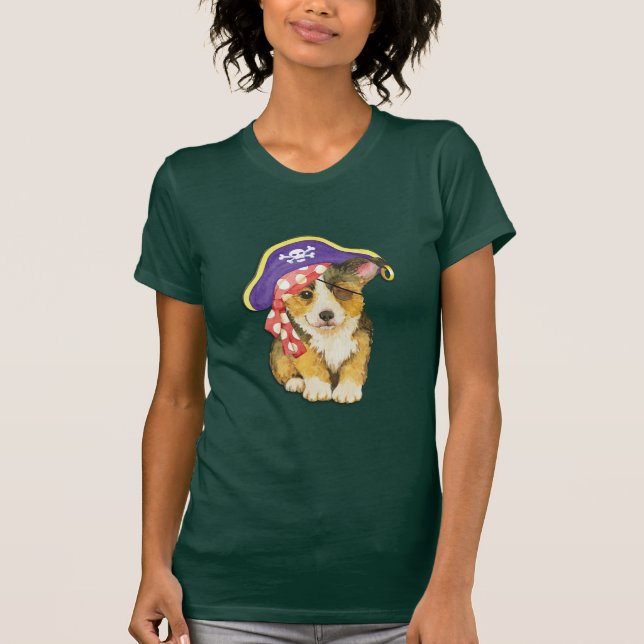 Camiseta Pirata do Corgi de Galês do Pembroke (Frente)